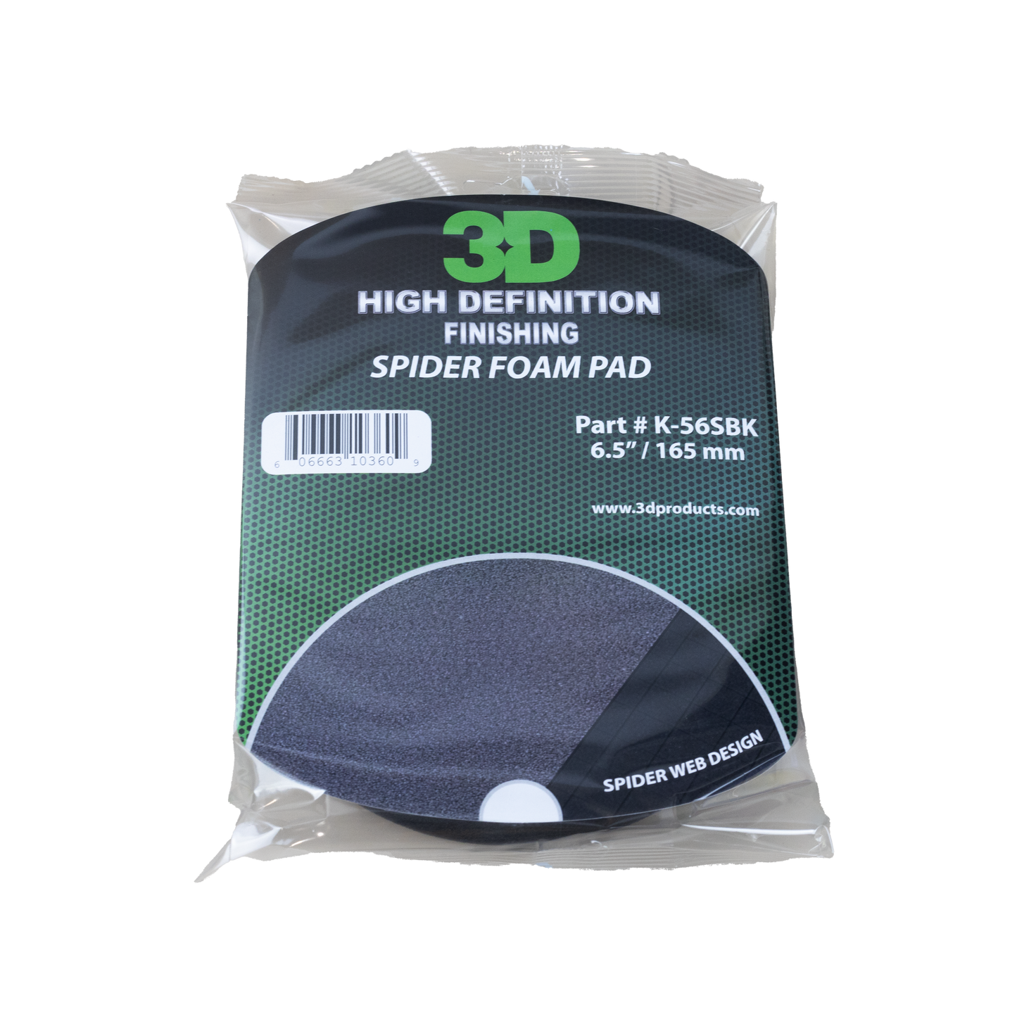 3D 6.5IN BLACK FINISHING SPIDER FOAM PAD