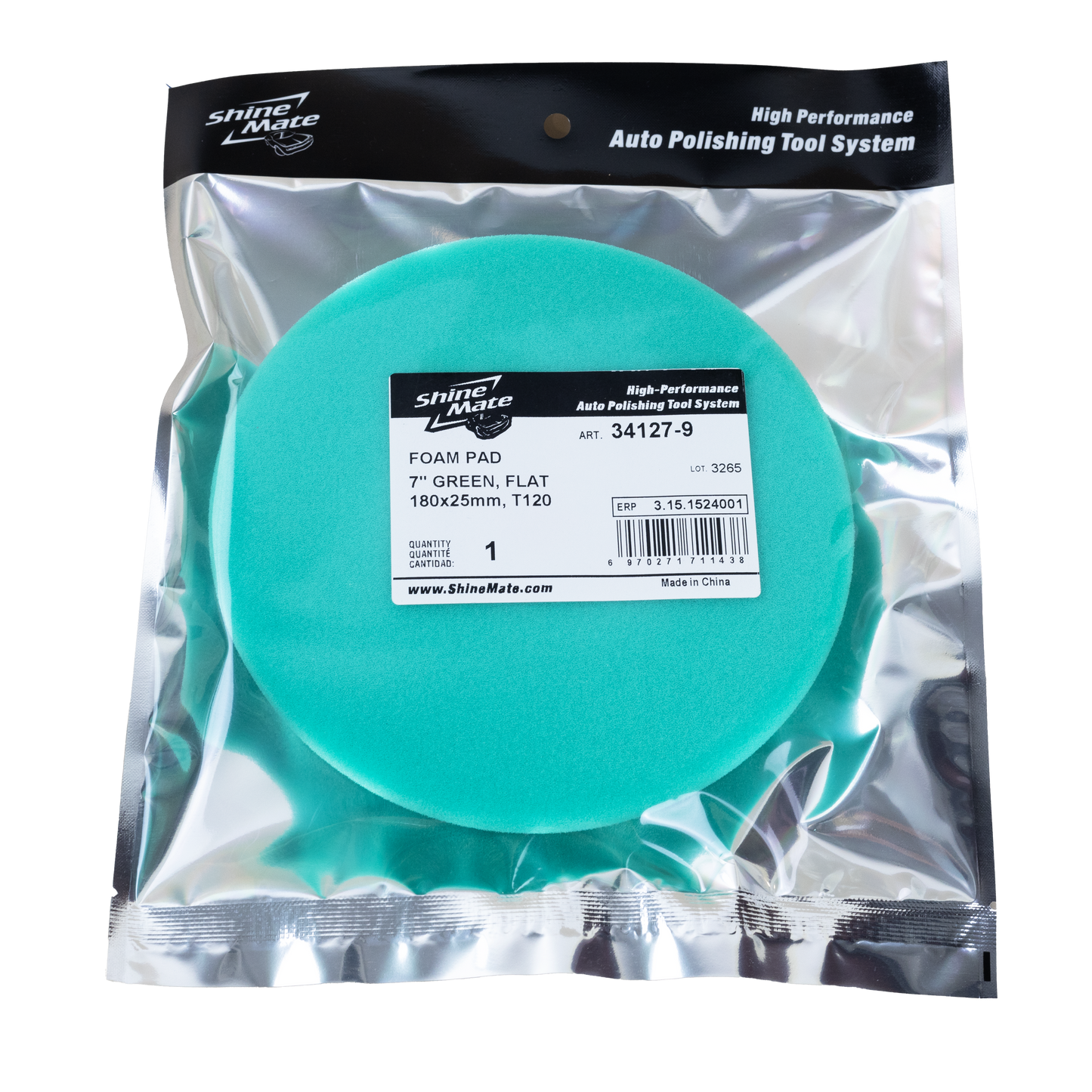 SHINE MATE 7IN GREEN HEAVY CUT PAD
