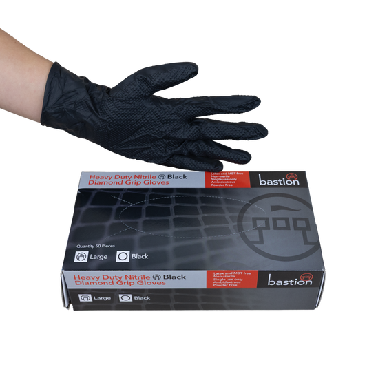 LARGE HEAVY DUTY XTRA GRIP BLACK NITRILE CARTON