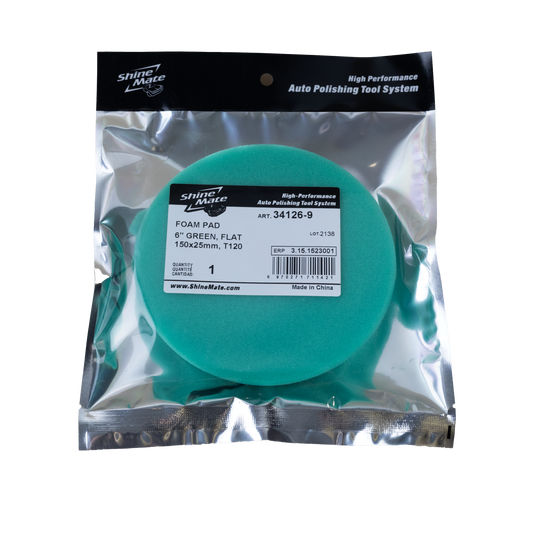 SHINE MATE 6IN GREEN HEAVY CUT FLAT PAD